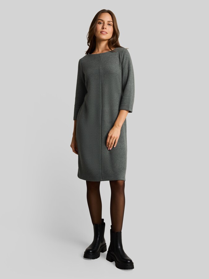 Cosy Kleid in Melange-Optik von Women, dark olive melange