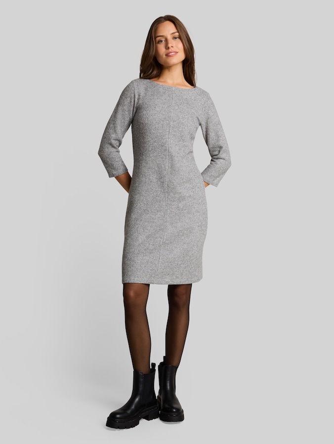 Cosy Kleid in Melange-Optik von Women, soft grey melange