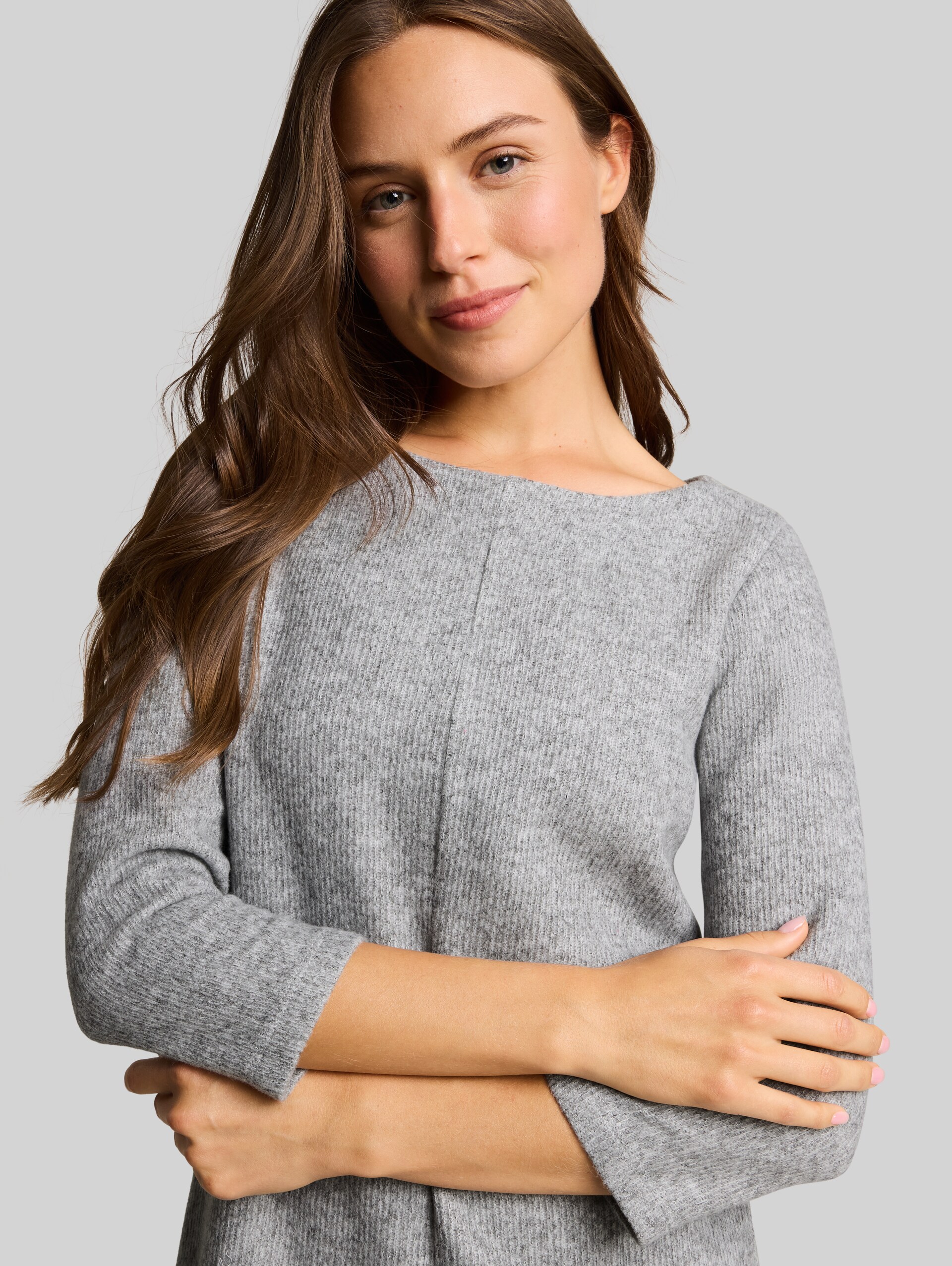 Robe confortable à effet chiné - soft grey melange - Vue détaillée du modèle