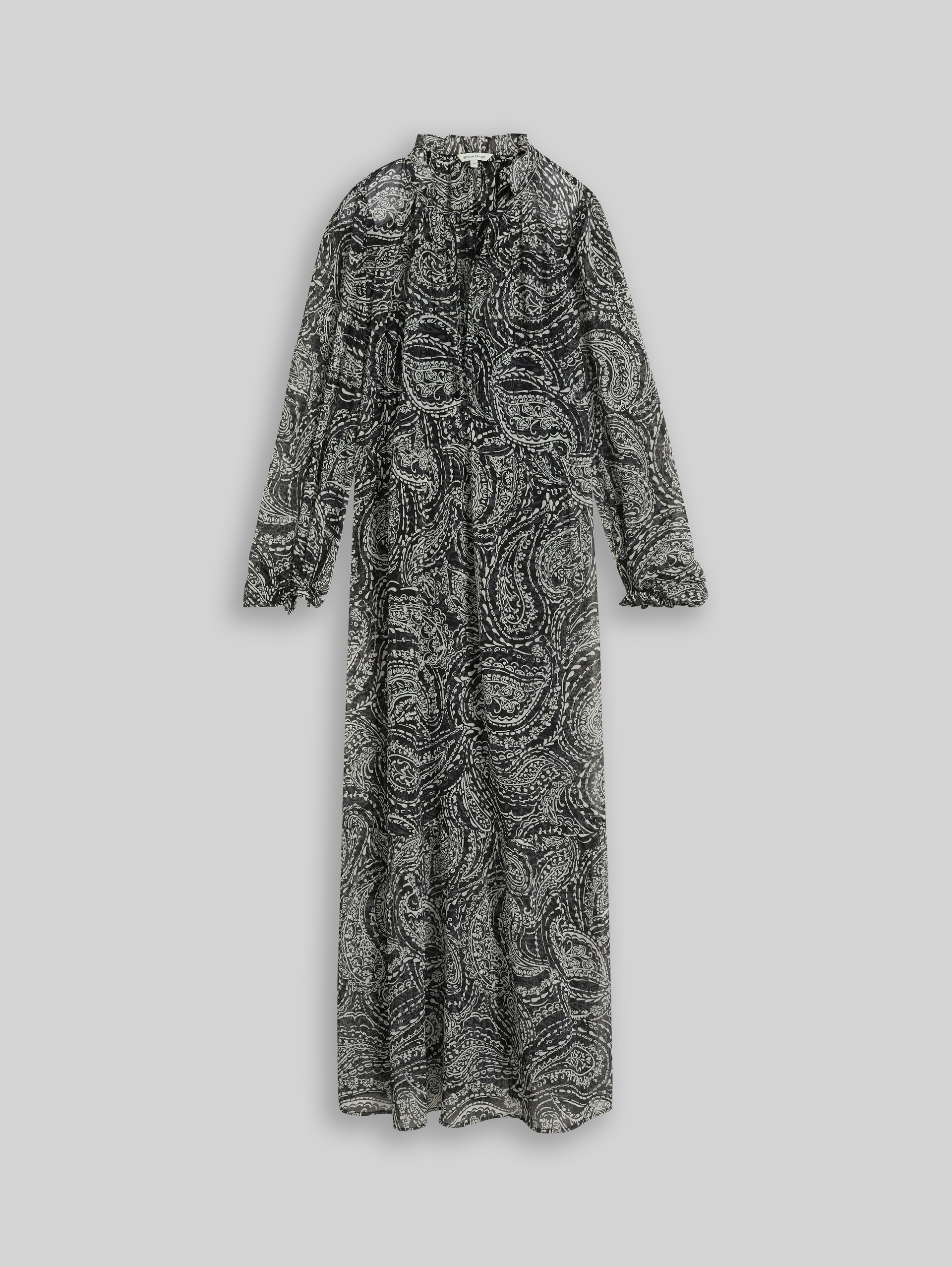 Robe longue ample à motif cachemire - black paisley - Vue de face du produit