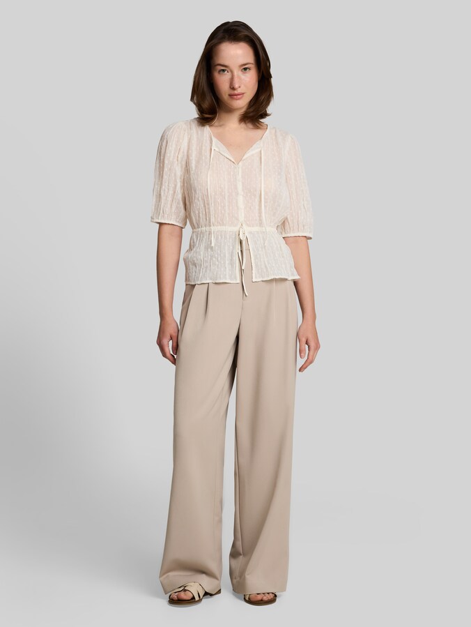 Pantalon à jambes larges par Denim Female, atmosphere beige