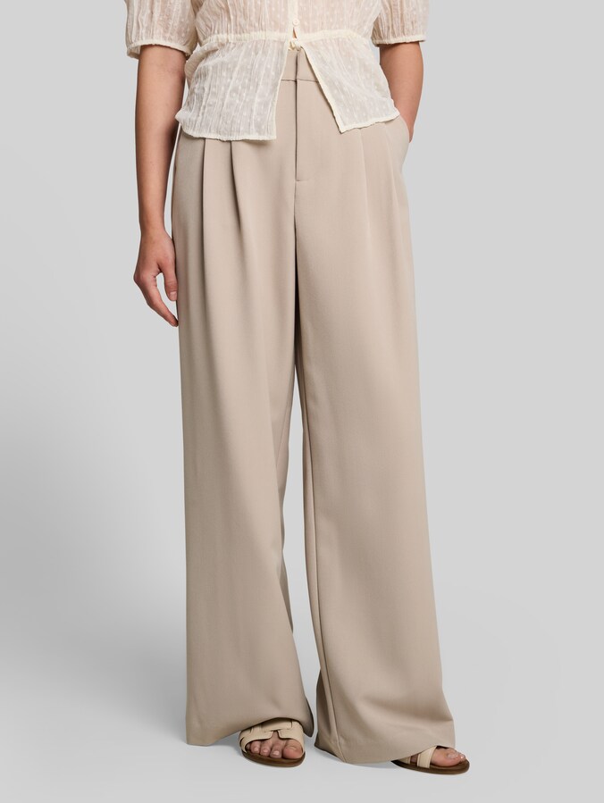 Pantalon à jambes larges par Denim Female, atmosphere beige