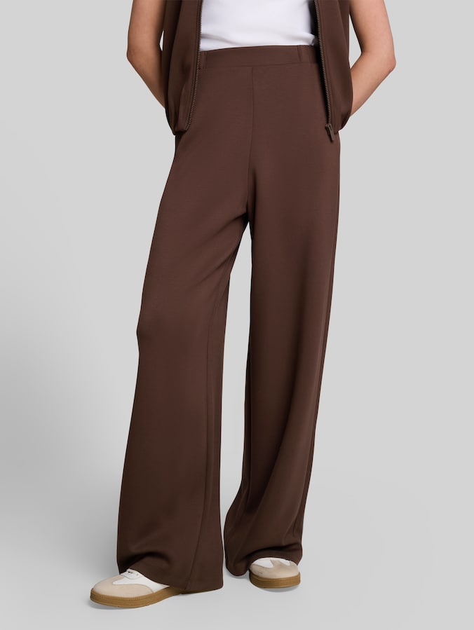 Scuba Wide Leg Hose von Denim Female, cool dark brown