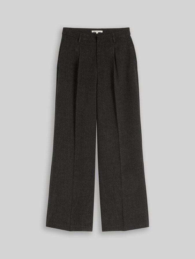 Wide Leg Hose mit Bügelfalte von Denim Female, Shale Grey Melange