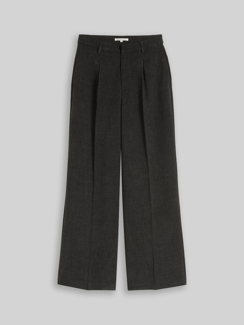 Wide Leg Hose mit Bügelfalte von Denim Female, Shale Grey Melange