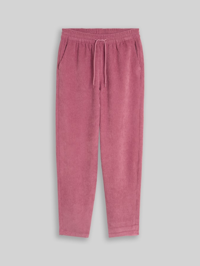 Barrel Cordhose mit Kordelzug von Denim Female, dusty berry