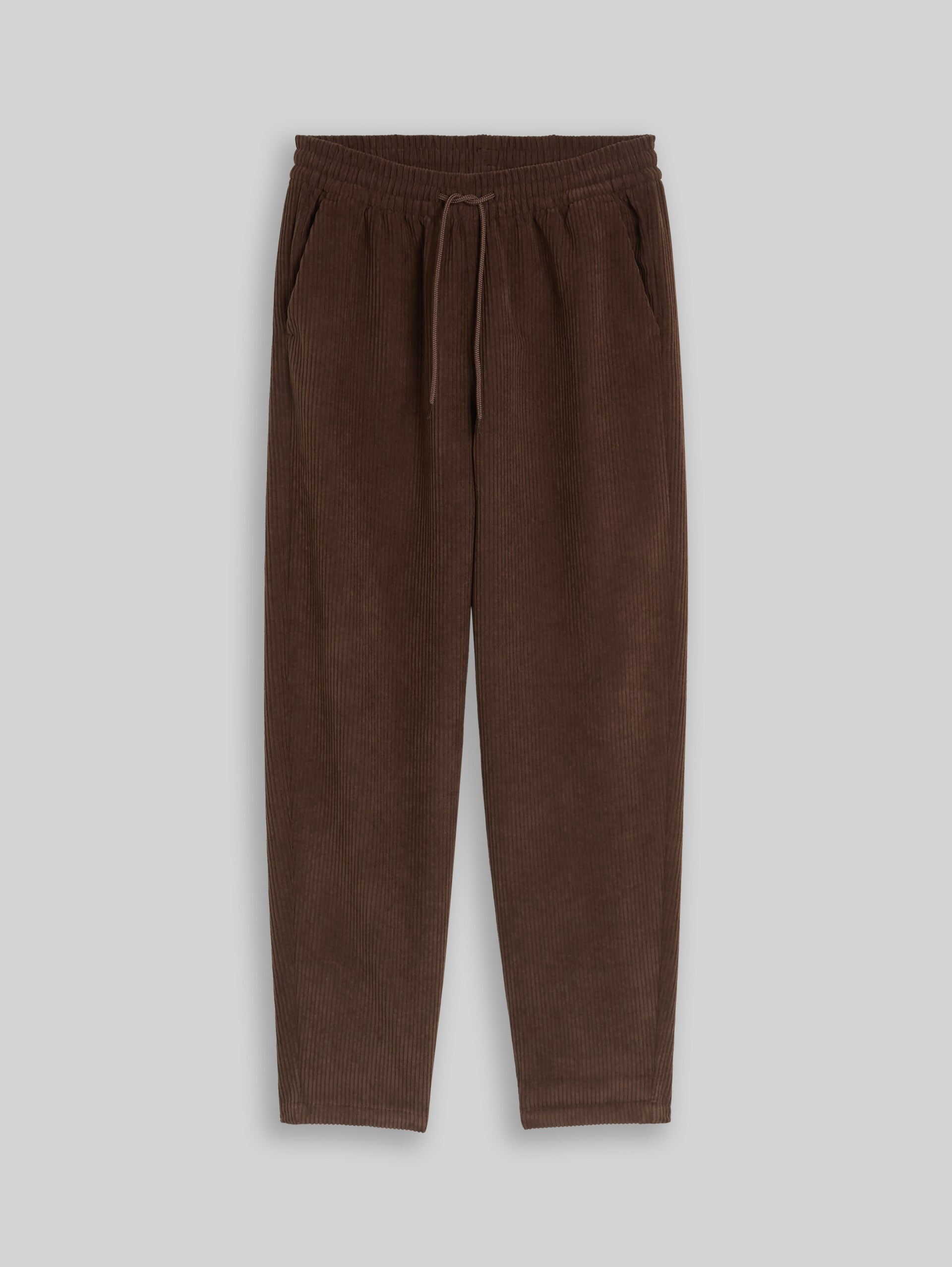 Barrel Cordhose mit Kordelzug - cool dark brown - Vorder-Produkt-Ansicht