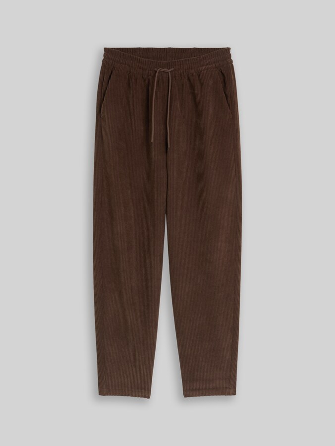 Barrel Cordhose mit Kordelzug von Denim Female, cool dark brown