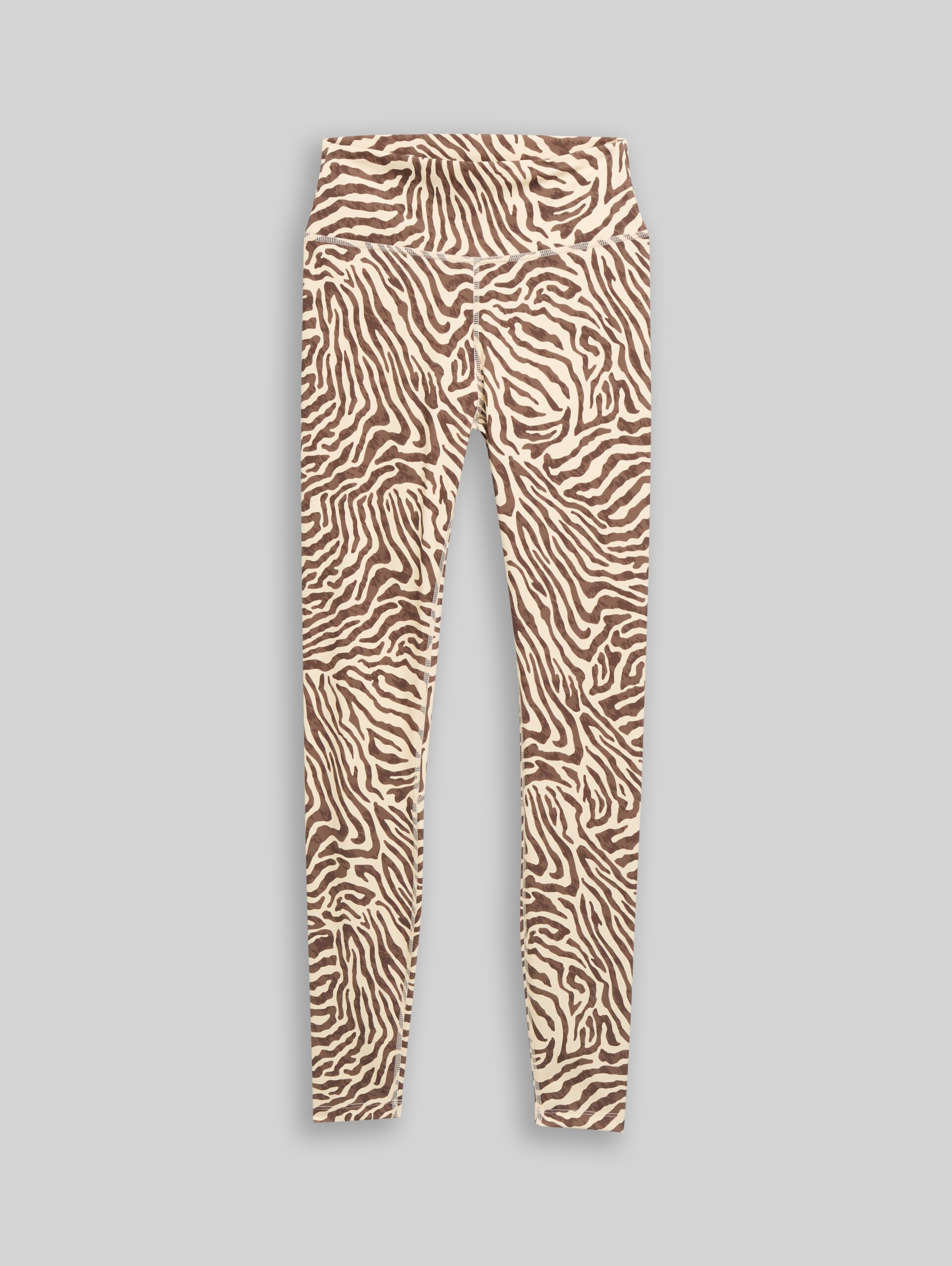 Sportlegging - brown beige zebra print - Product vooraanzicht