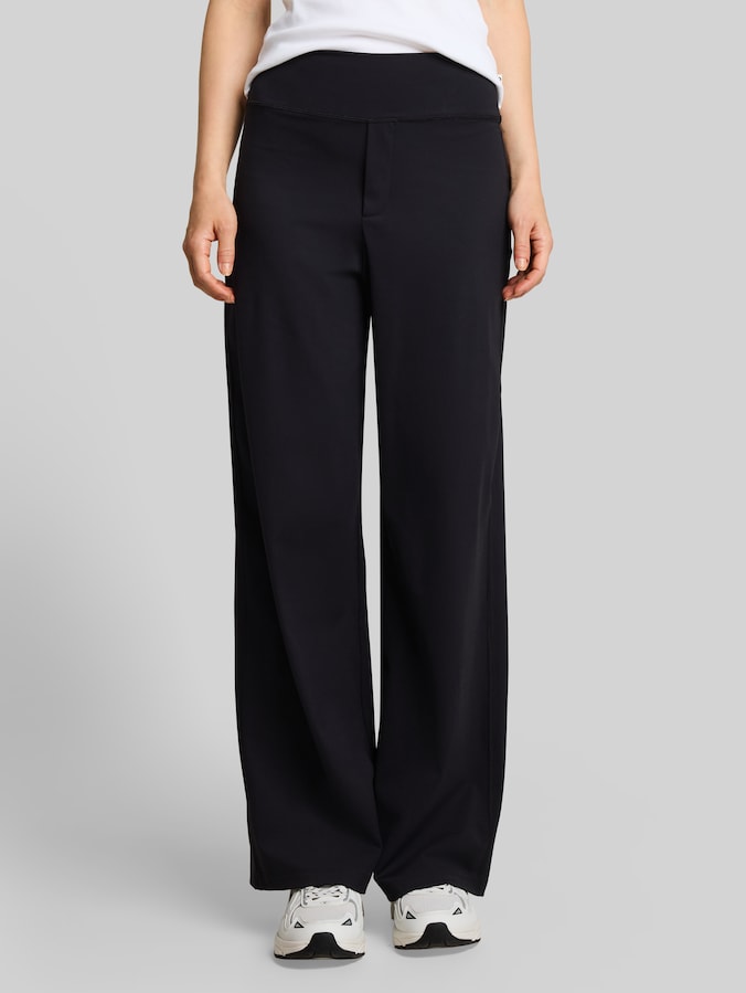 Wide Leg Sporthose von Denim Female, deep black