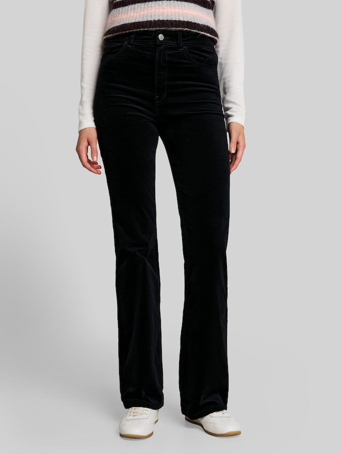 Flared Samthose von Denim Female, deep black