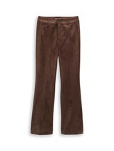 Geselecteerd, Broek met uitlopende pijpen in suède-look door Tom Tailor, bruin