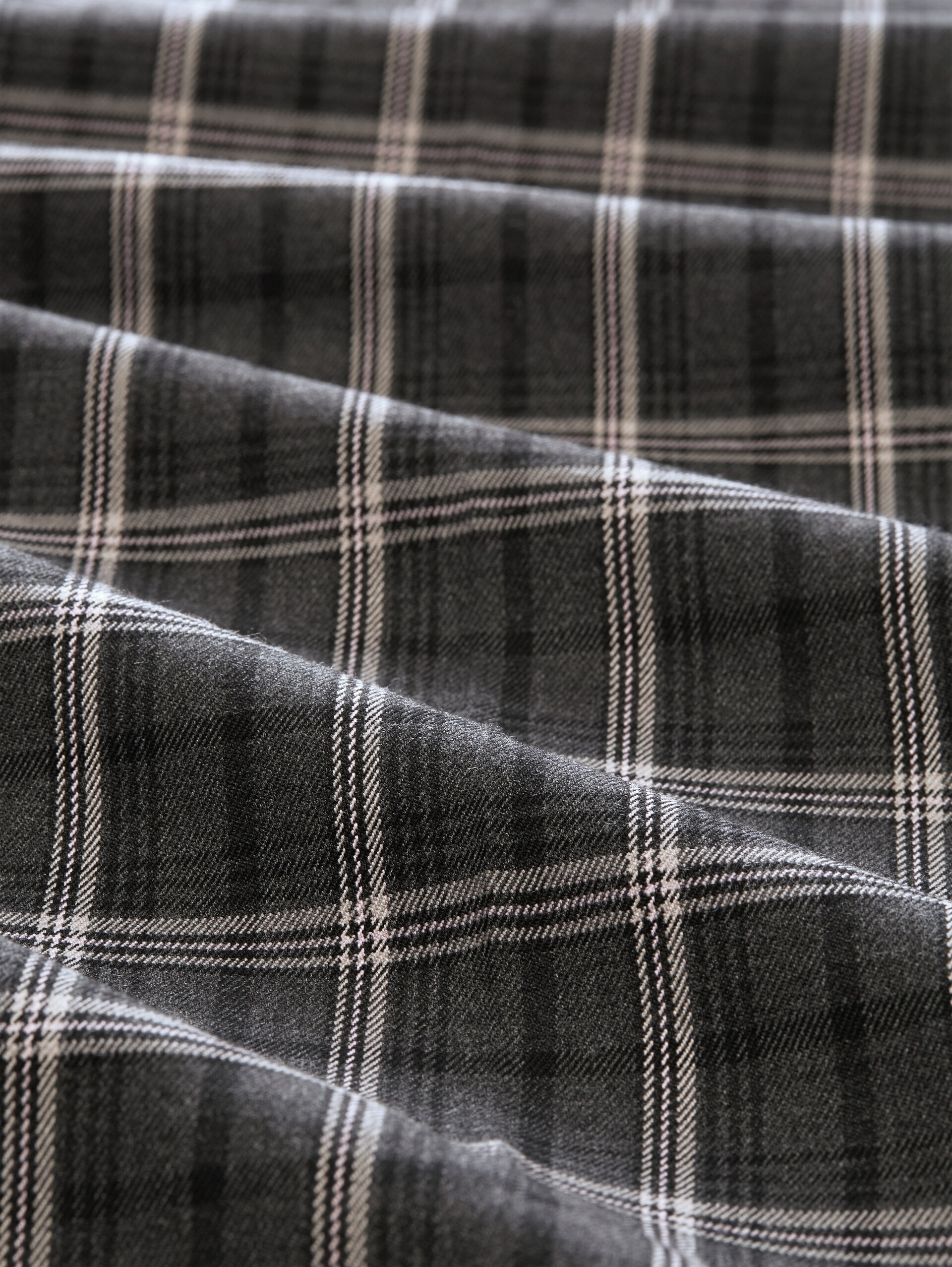 Pantalon large avec motif à carreaux - grey beige check - Vue de la matière