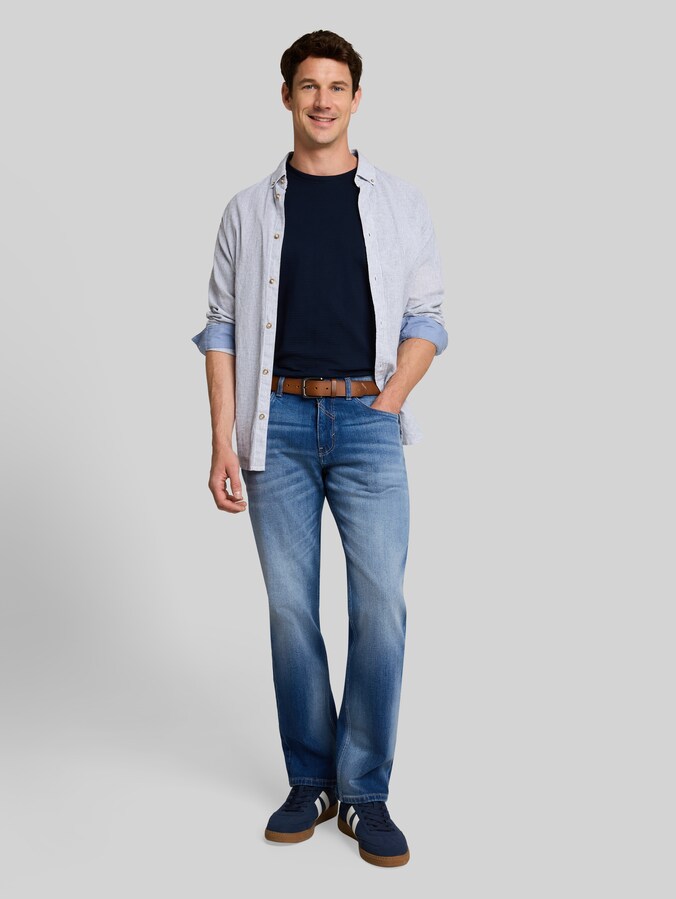 Jeans TTMARVIN STRAIGHT extensibles par Men, heavy used mid blue denim