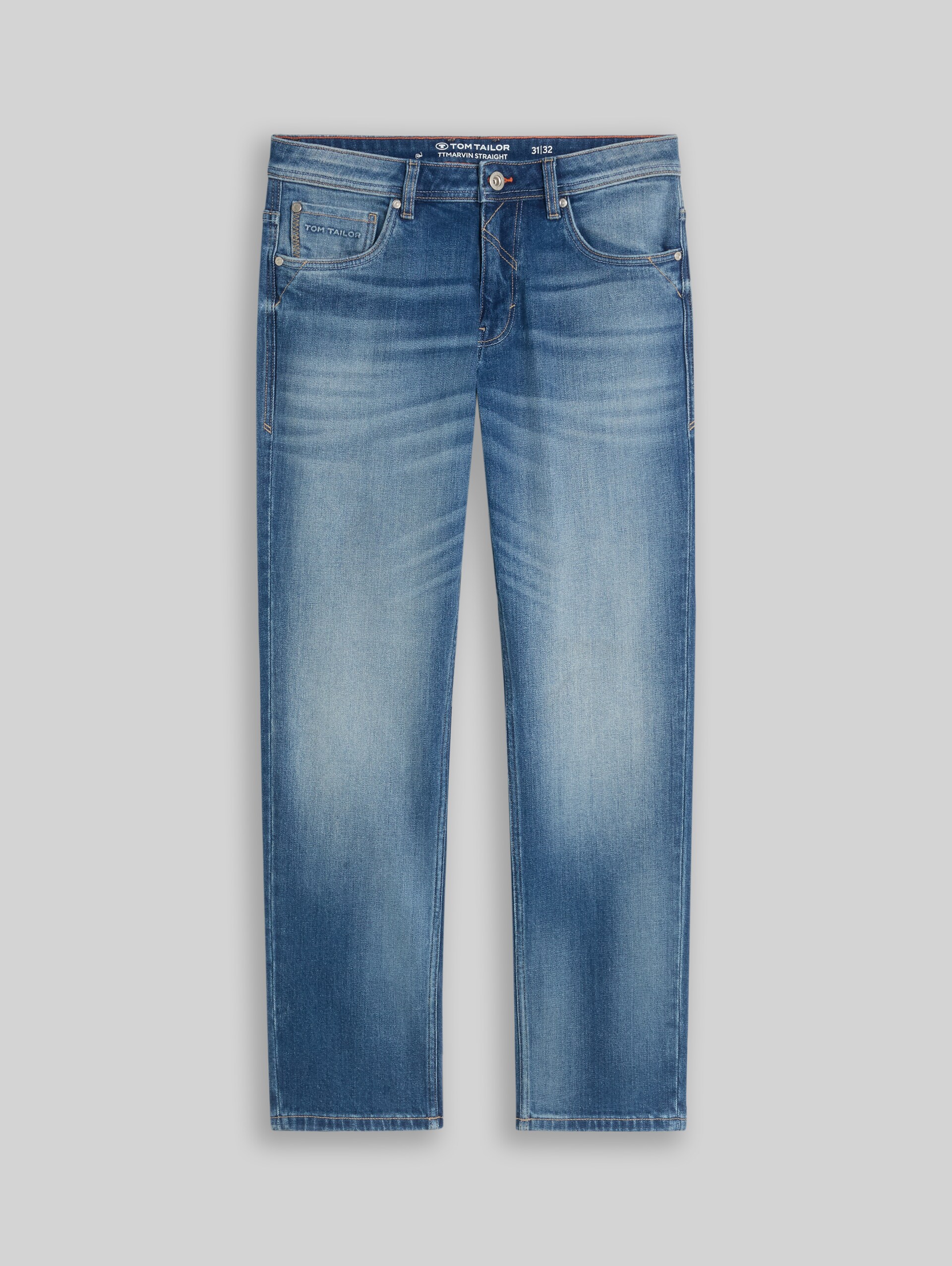 TTMARVIN STRAIGHT-jeans met stretch - heavy used mid blue denim - Product vooraanzicht