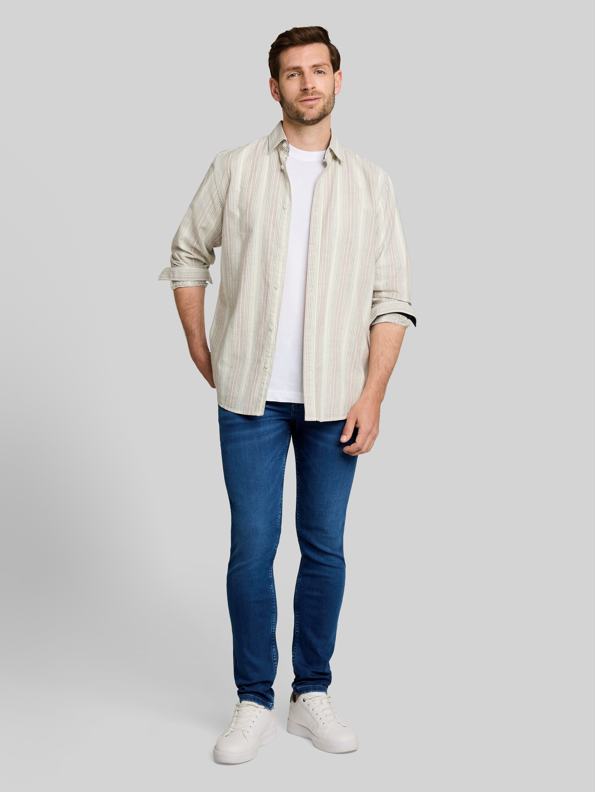 TTTROY SLIM Jeans - mid stone bright blue denim