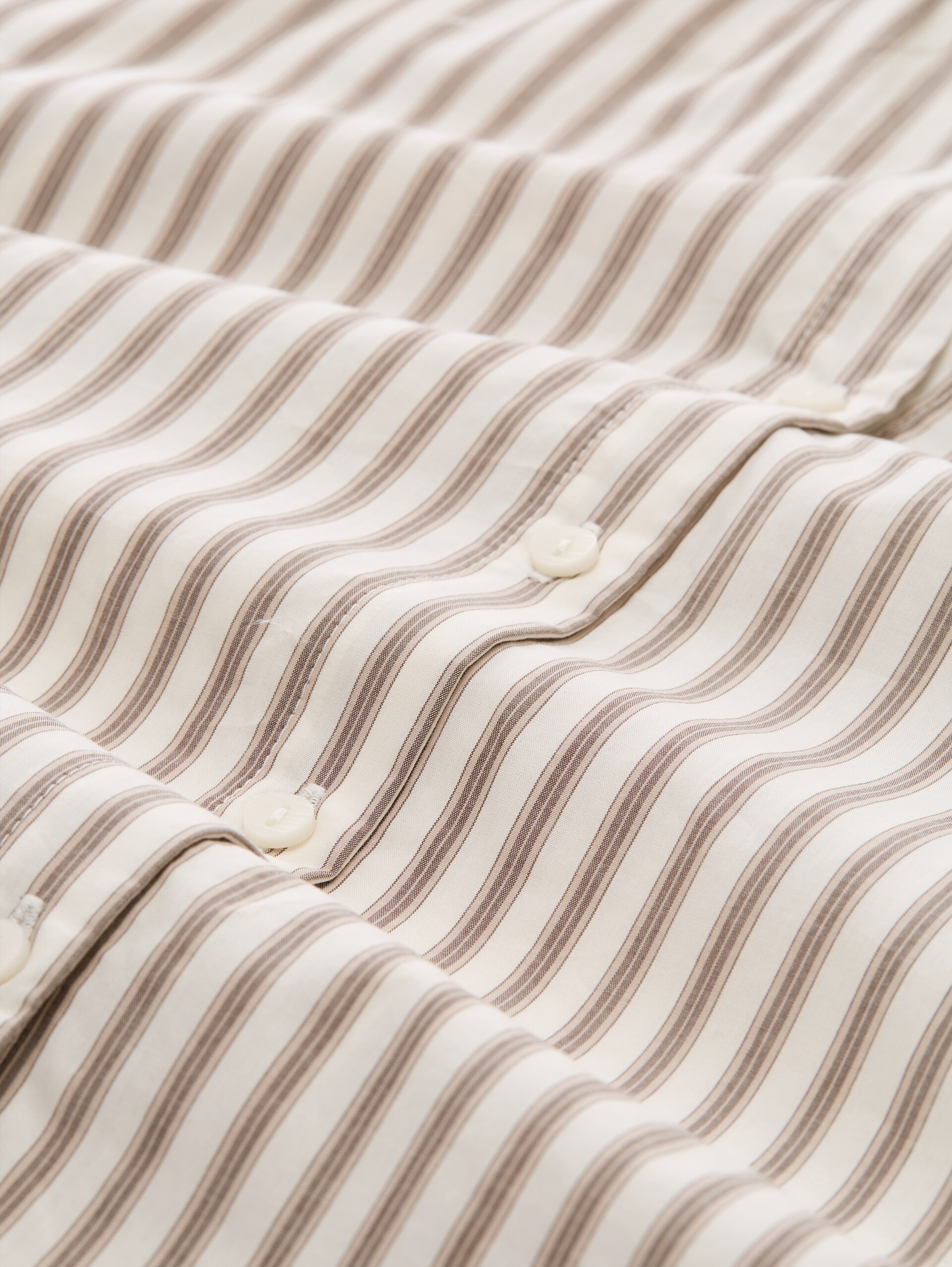 Bluse mit Streifenmuster - off white brown beige stripe - Material-Ansicht