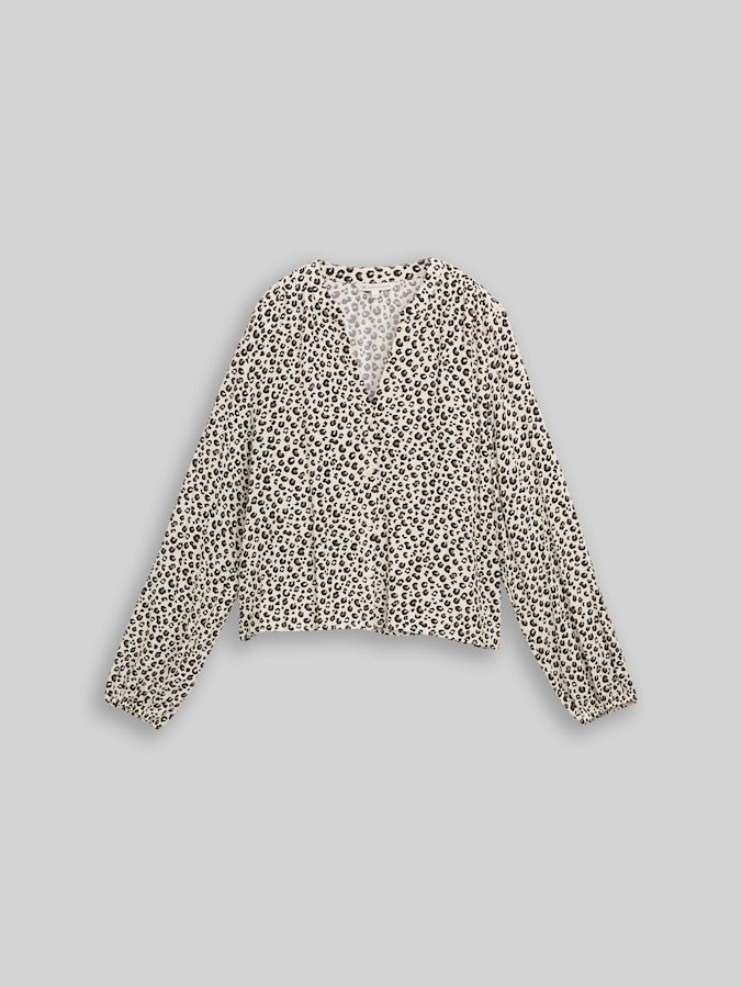 Bluse mit Muster von Denim Female, beige brown leo print