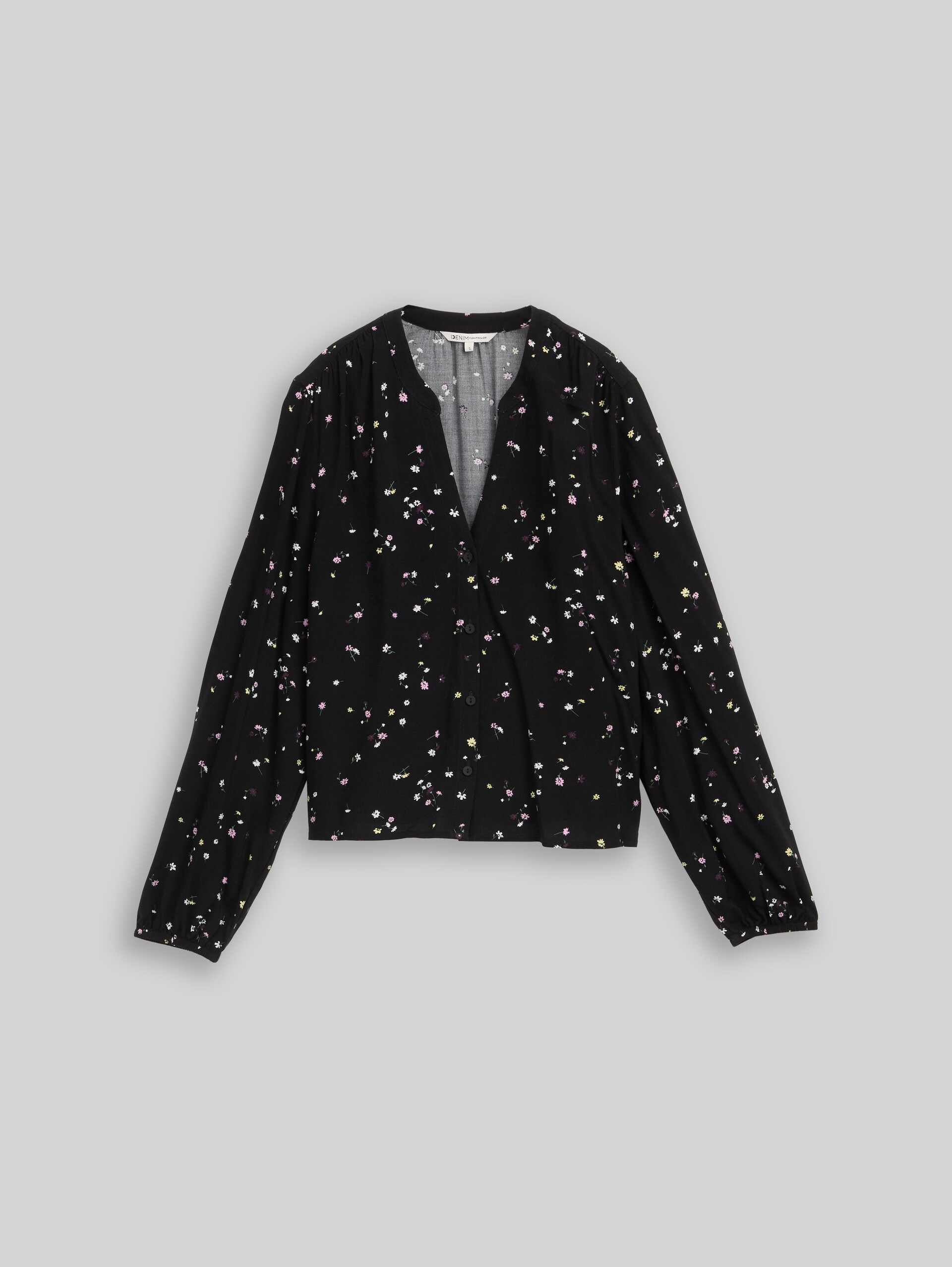 Bluse mit Muster - black flower print - Vorder-Produkt-Ansicht