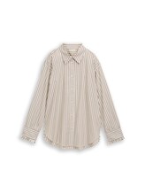 Ausgewählt, Oversize Hemdbluse mit Streifenmuster von Tom Tailor, weiß
