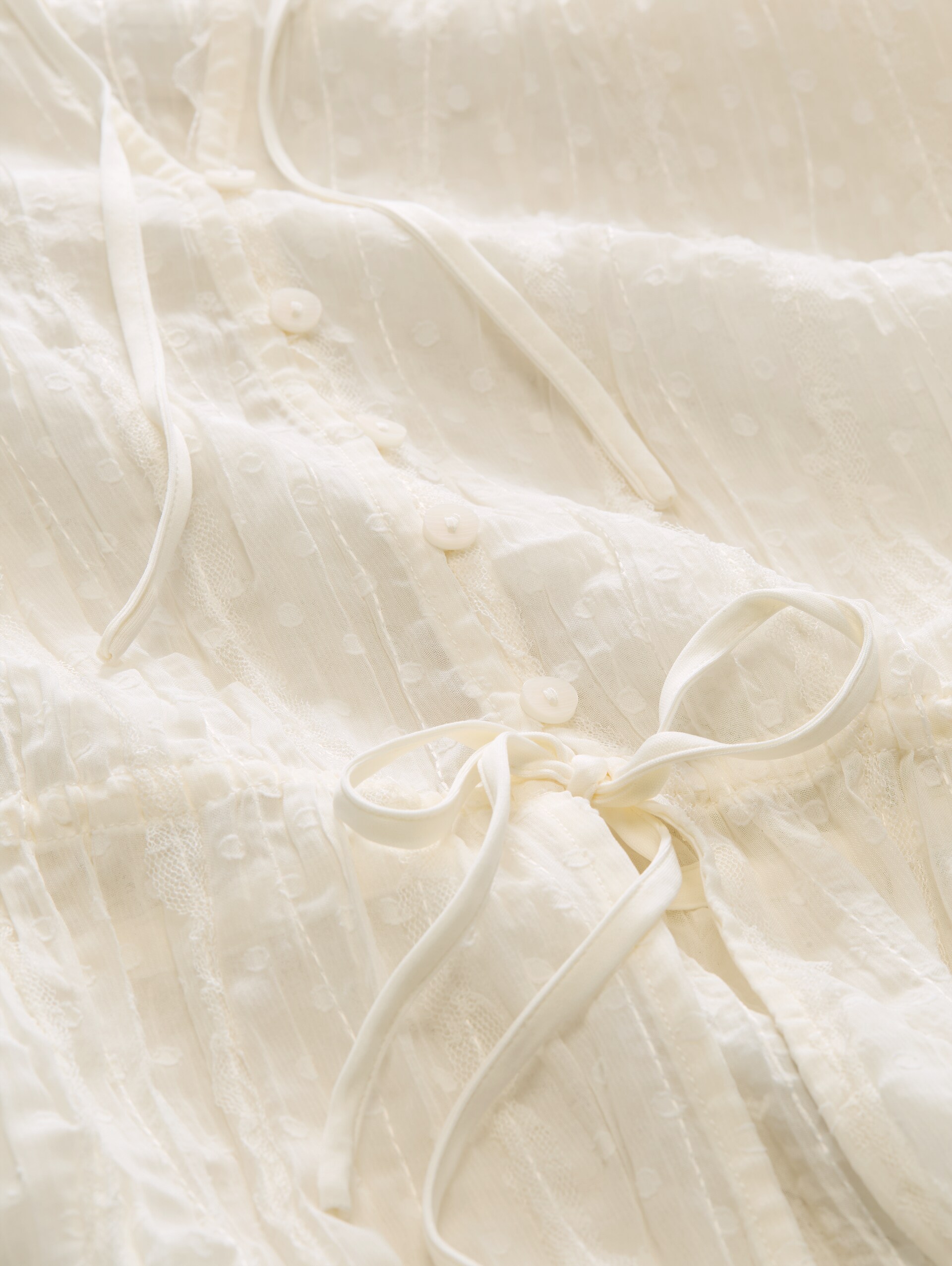 Bluse mit Schleifen - off white - Material-Ansicht