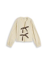 Geselecteerd, Oxford-blouse met strik door Tom Tailor, geel