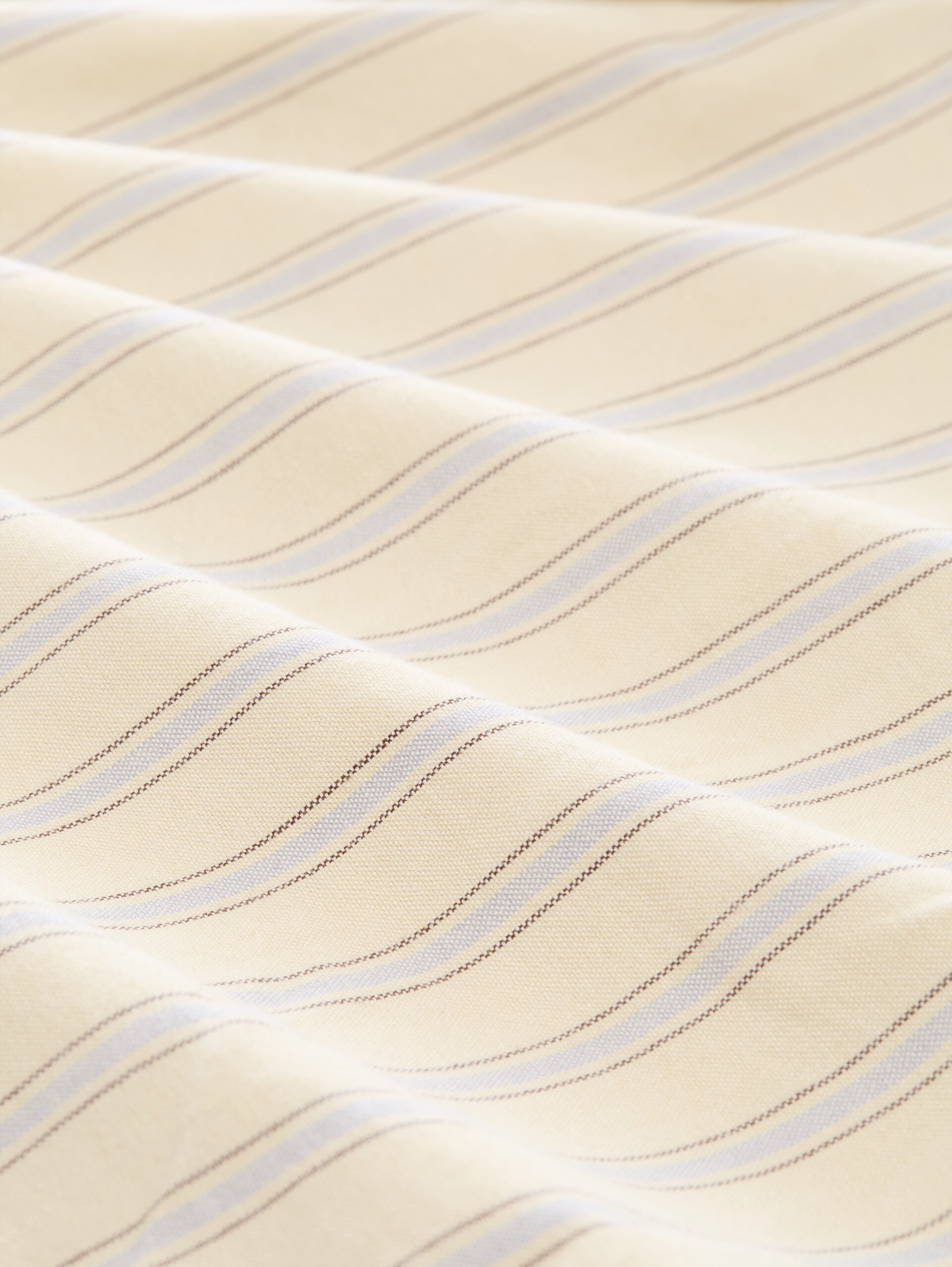 Oxford-blouse met strik - yellow blue brown stripe - Materiaalweergave