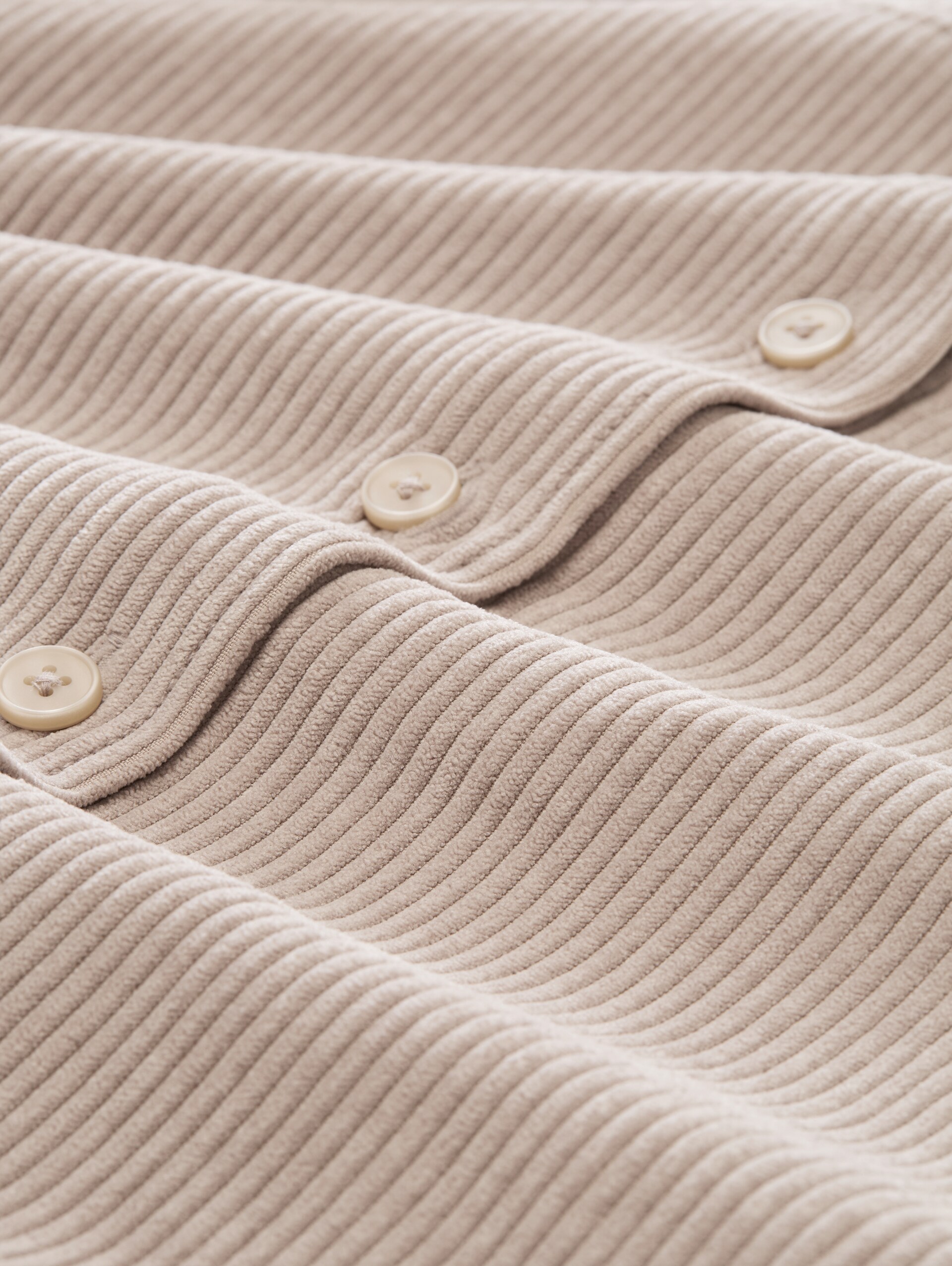 Boxy Fit Cordbluse - atmosphere beige - Material-Ansicht