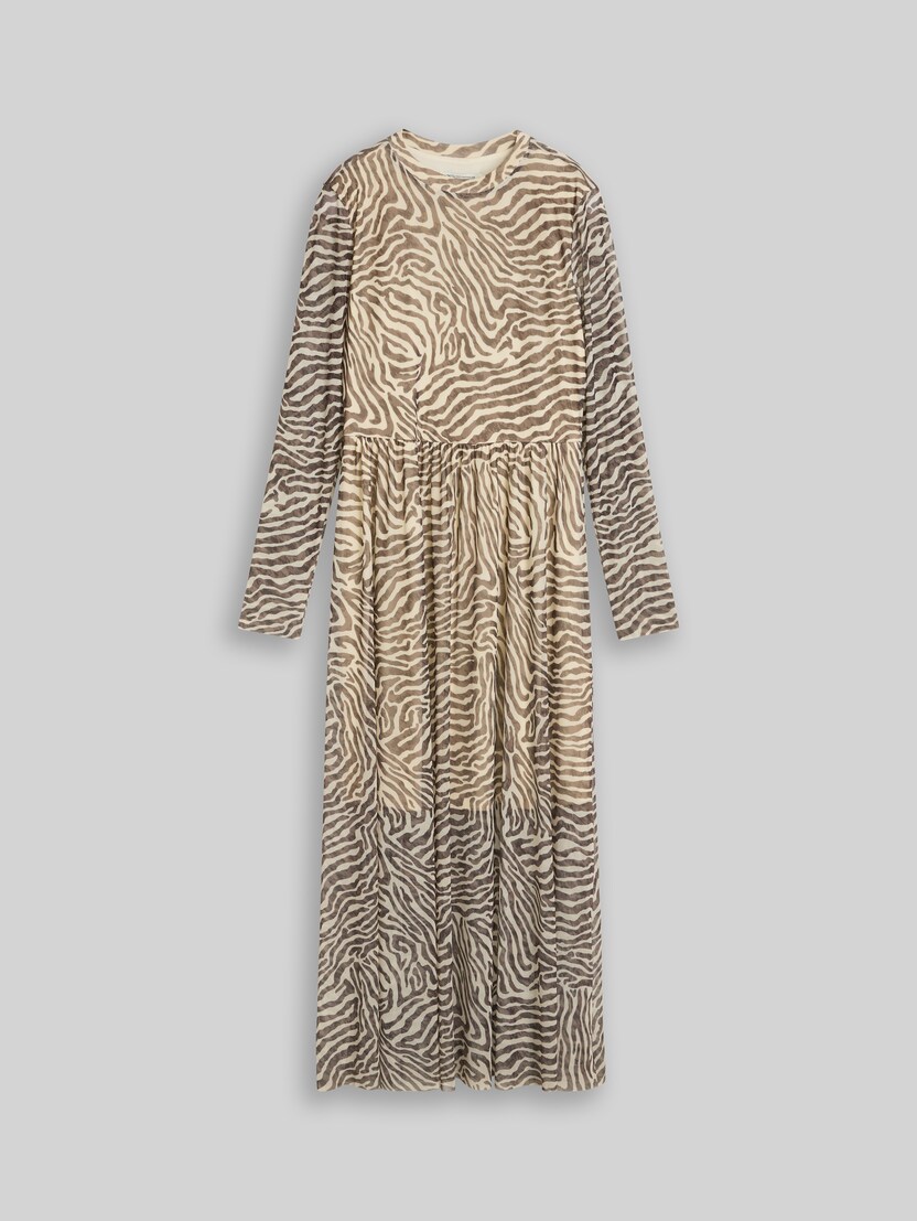 Robe midi ajustée en maille à imprimé animalier par Denim Female, brown beige zebra print