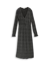 Ausgewählt, Midi-Wickelkleid mit Glitzer-Effekt von Tom Tailor, schwarz