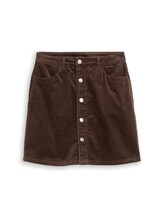 Selected, Mini corduroy skirt with button placket by Tom Tailor, brown