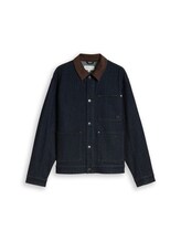 Geselecteerd, Jeansjas met relaxte pasvorm en corduroy kraag door Tom Tailor, blauw