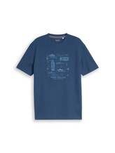 Ausgewählt, T-Shirt mit Waffelstruktur von Tom Tailor, blau