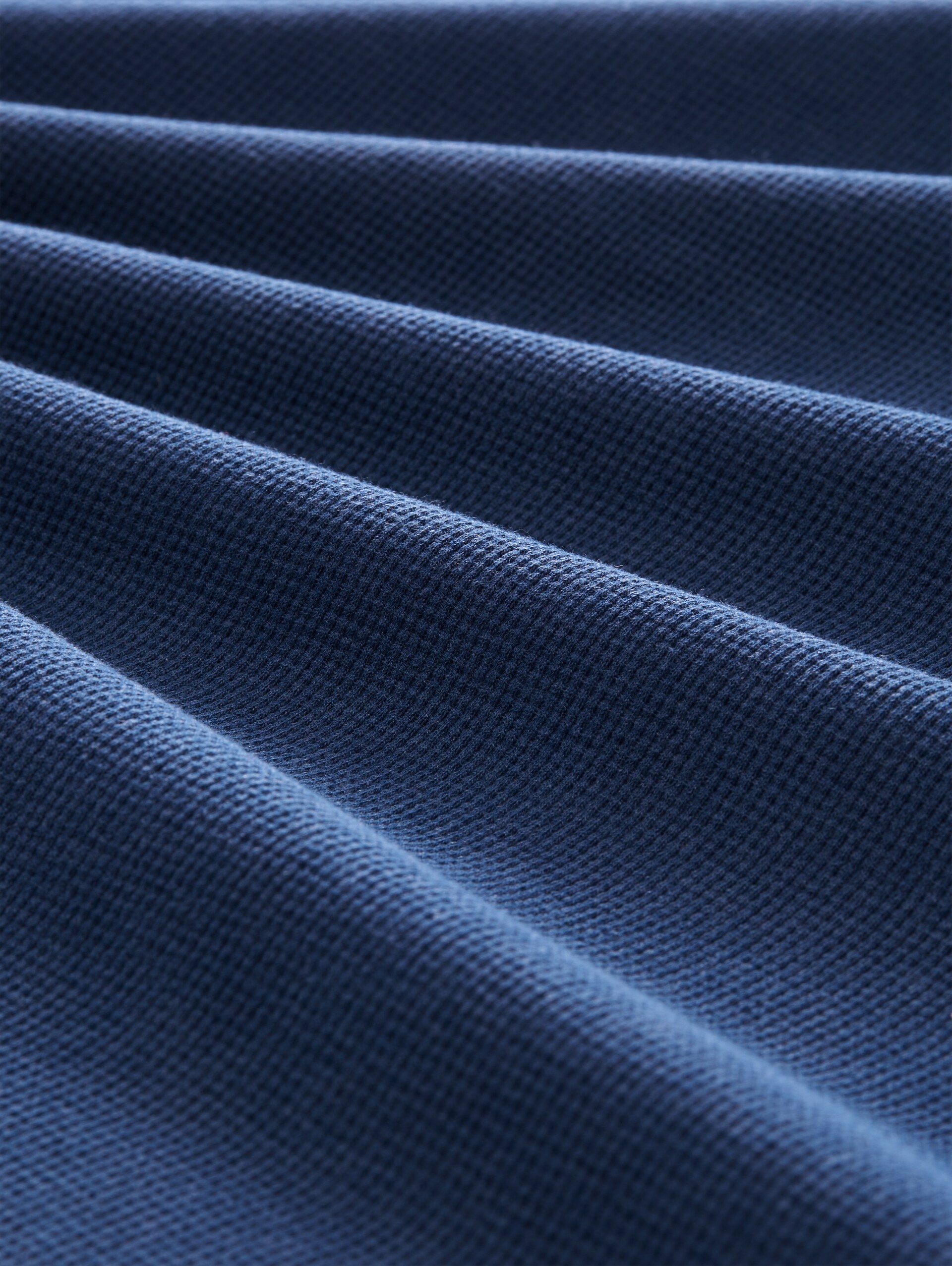 T-Shirt mit Waffelstruktur - Dark Duck Blue - Material-Ansicht