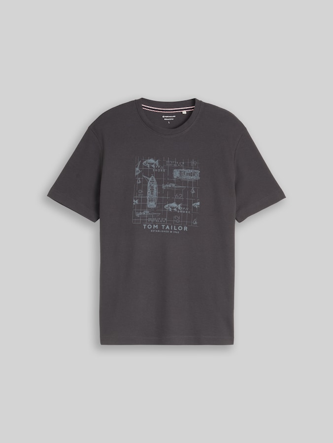 T-shirt à texture gaufrée par Men, Tarmac Grey