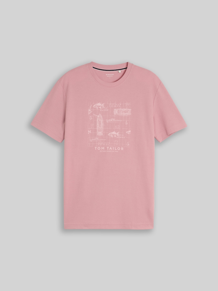 T-Shirt mit Waffelstruktur von Men, dusty rose