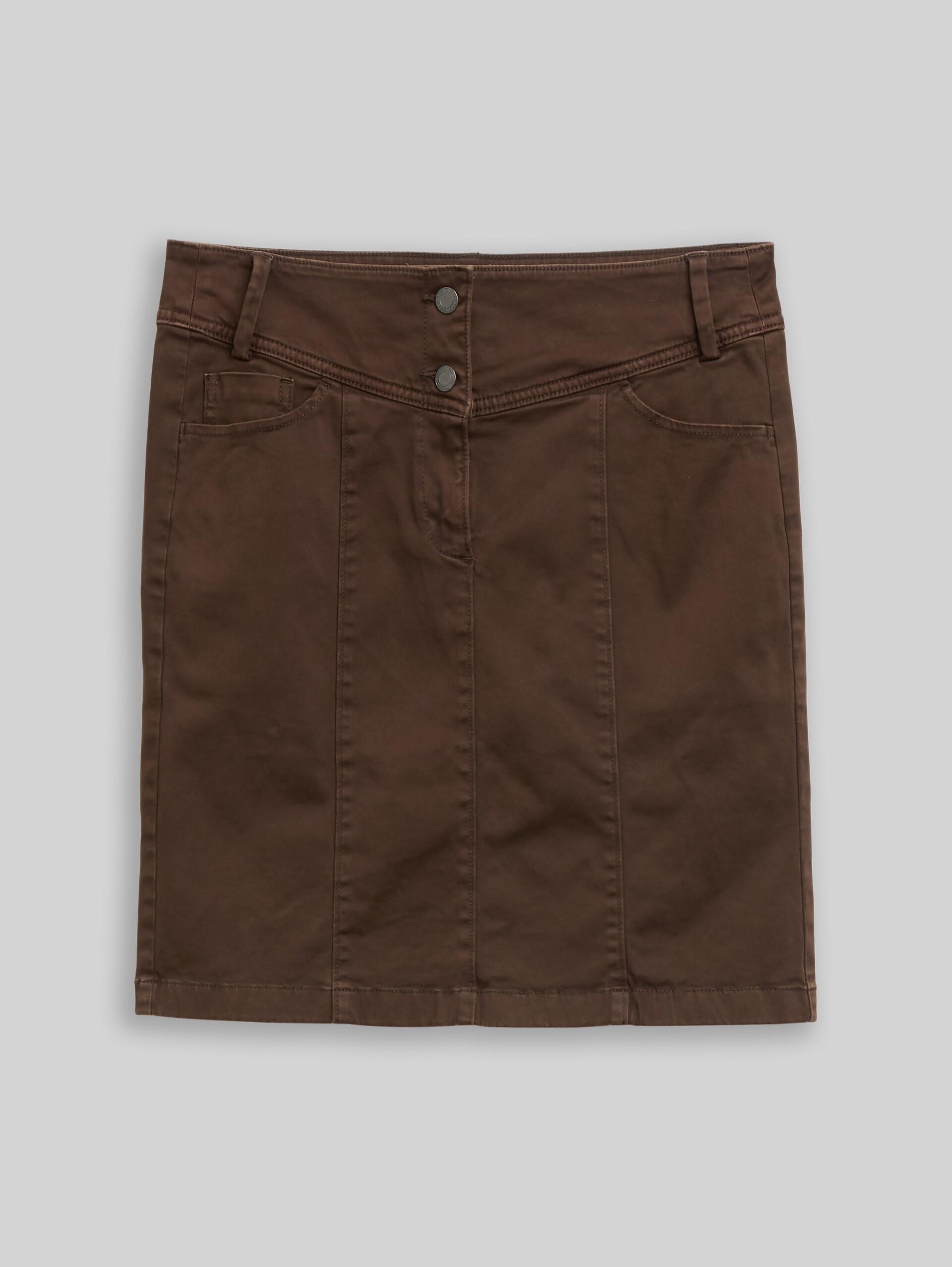 Jupe en sergé avec poches - java dark brown - Vue de face du produit