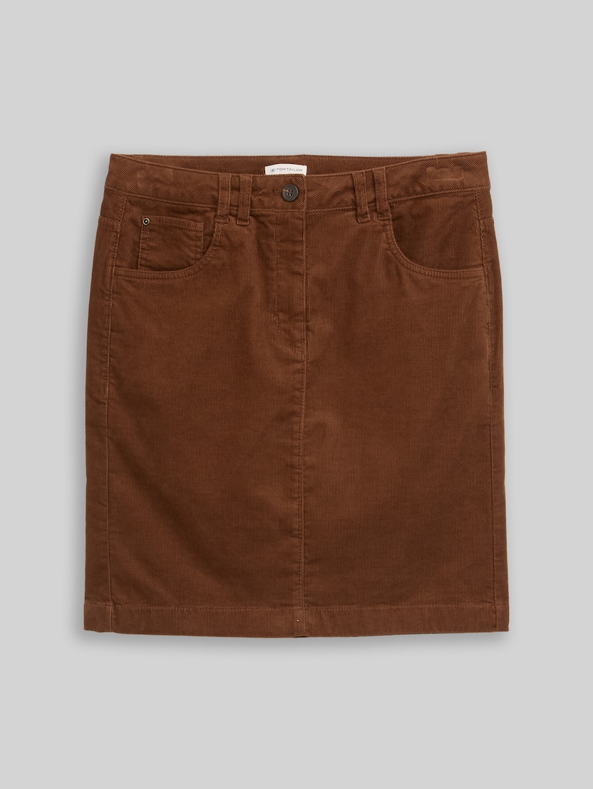 Corduroyrok met zakken door Women, camel