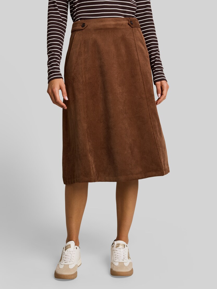 Midi-Cordrock mit Eingriffstaschen von Women, camel