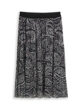 Ausgewählt, Plissee Midi-Rock mit Paisley-Muster von Tom Tailor, schwarz