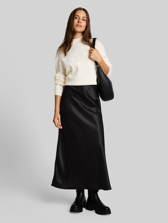 Maxirok van satijn door Women, deep black