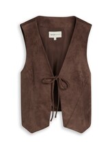 Ausgewählt, Slim Fit Weste in Wildlederoptik von Tom Tailor, braun