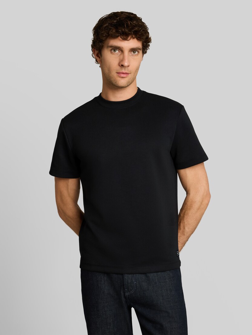 Sweatshirt met korte mouwen en relaxte pasvorm door Denim Male, Black