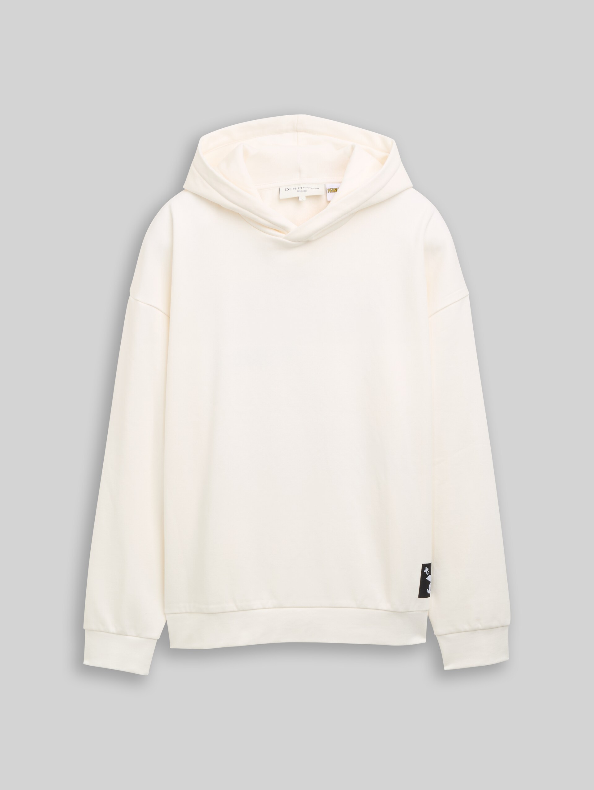 Relaxed Fit Hoodie Sweatshirt mit Snoopy-Rückenprint - Gardenia White - Vorder-Produkt-Ansicht