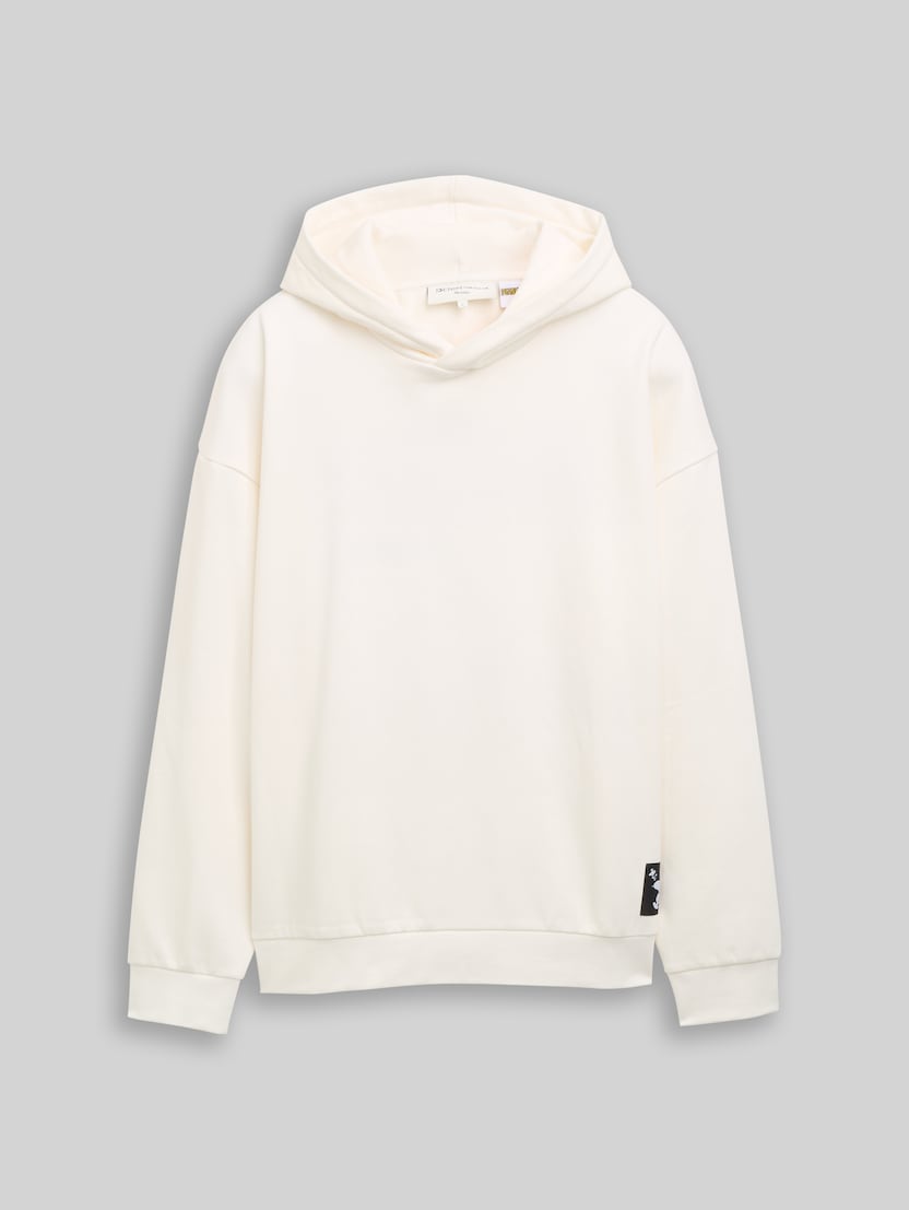 Relaxed Fit Hoodie Sweatshirt mit Snoopy-Rückenprint von Denim Male, Gardenia White