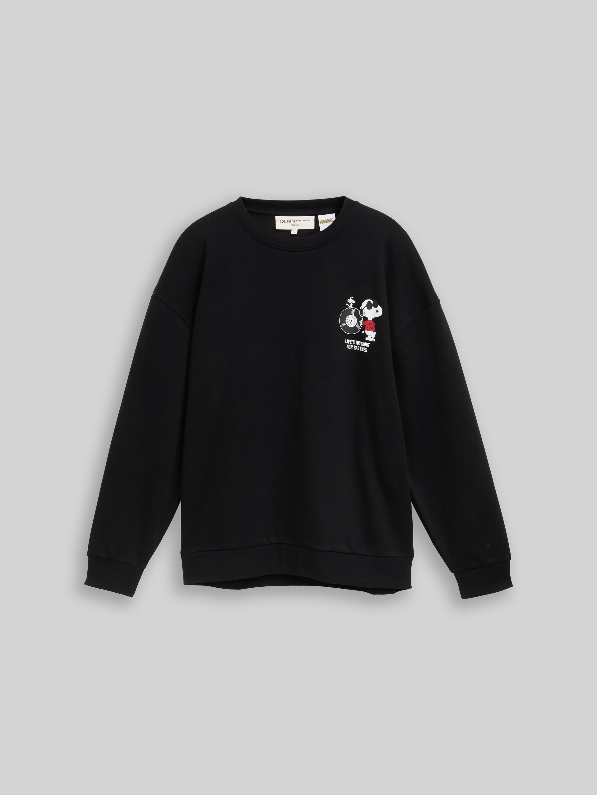 Relaxed Fit Sweatshirt mit Snoopy-Rückenprint - Black - Vorder-Produkt-Ansicht