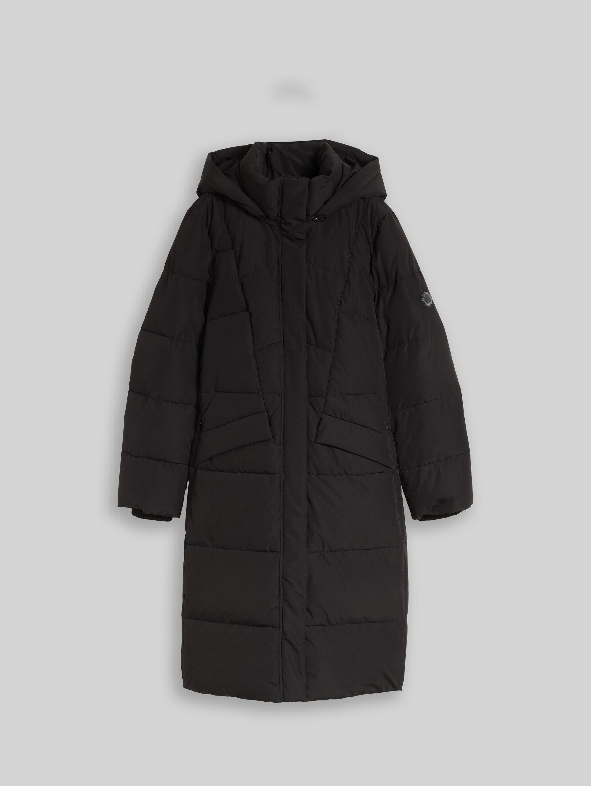 Puffer coat with belt - deep black - Front product view