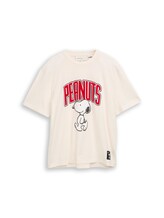 Ausgewählt, Relaxed Fit T-Shirt mit Snoopy-Print von Tom Tailor, braun