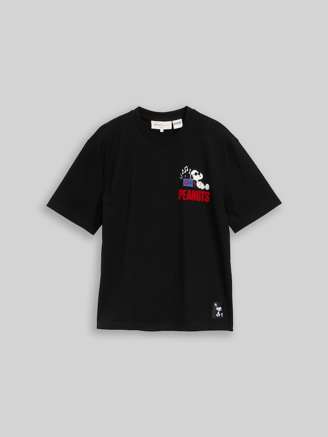 Relaxed-fit T-shirt with Snoopy print by Denim Male, Black