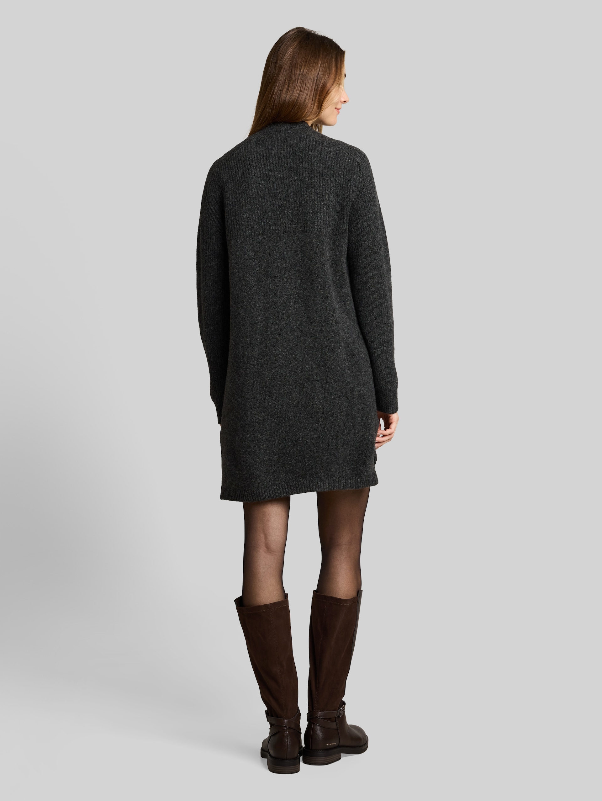 Mini-robe en maille effet chiné - Shale Grey Melange - Vue arrière du modèle